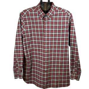 CREMIEUX Mens Plaid Button Down Shirt Long Sleeve Red Black White Size XL